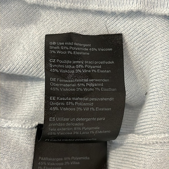 Revolve WEEKDAY Blue Slim Fit Minimalist Kirsten Turtleneck Wool Sweater Small - Picture 11 of 13